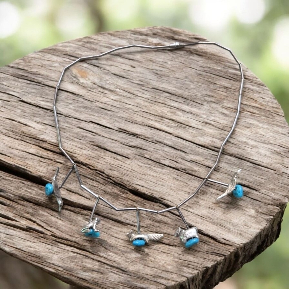 16" Native American Zuni Fetish Necklace